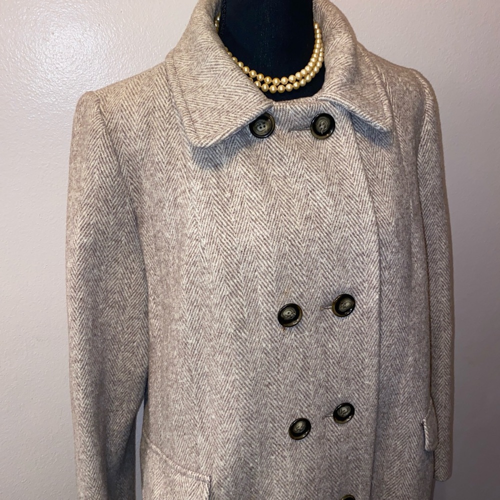 Vintage union made wool tweed coat .
